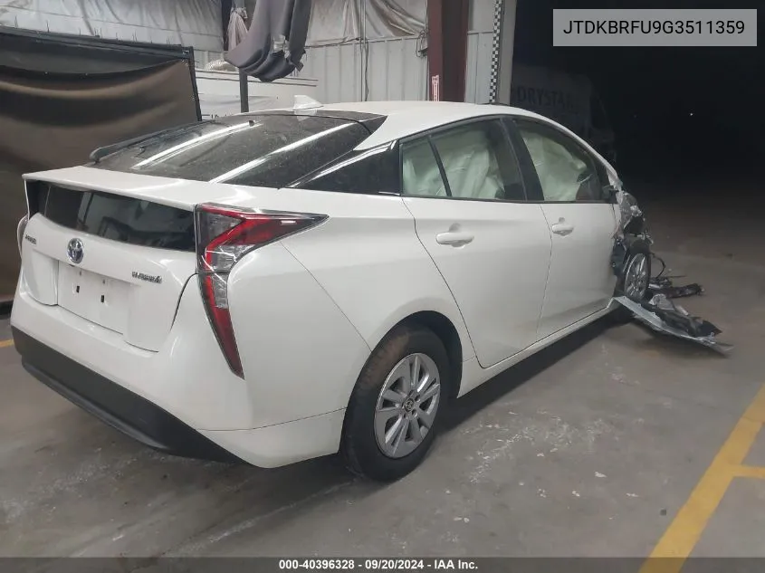 2016 Toyota Prius Two VIN: JTDKBRFU9G3511359 Lot: 40396328