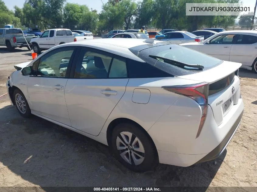 2016 Toyota Prius Three VIN: JTDKARFU9G3025301 Lot: 40405141