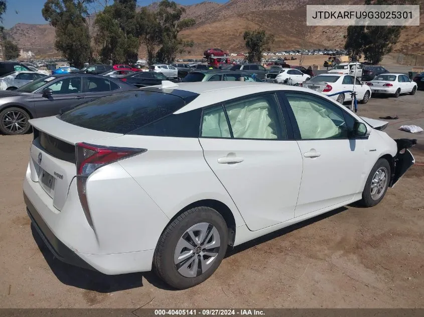 2016 Toyota Prius Three VIN: JTDKARFU9G3025301 Lot: 40405141