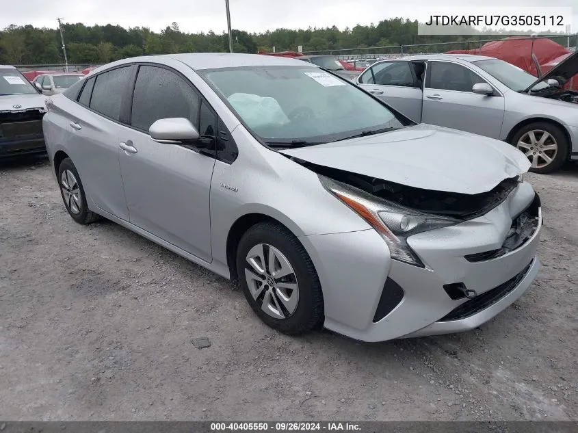 2016 Toyota Prius VIN: JTDKARFU7G3505112 Lot: 40405550