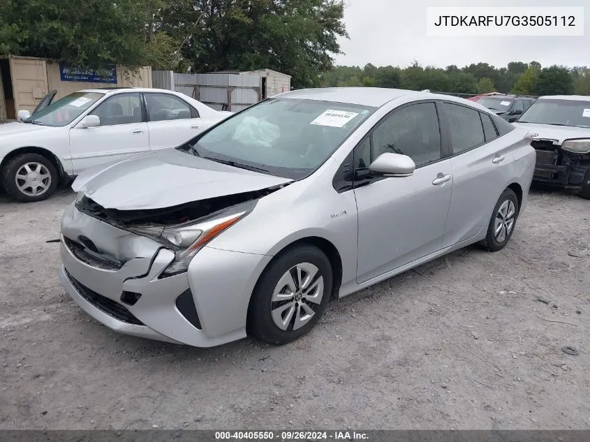 2016 Toyota Prius VIN: JTDKARFU7G3505112 Lot: 40405550