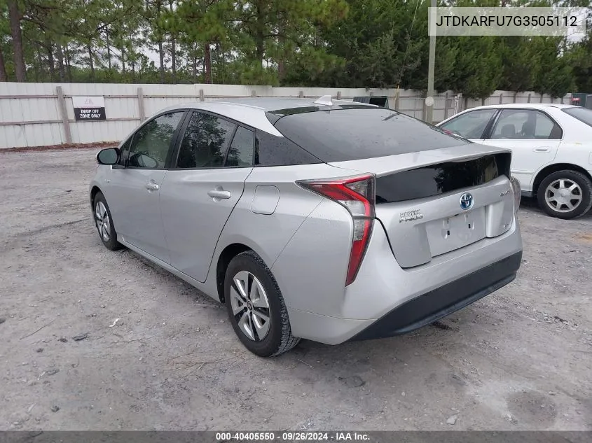 2016 Toyota Prius VIN: JTDKARFU7G3505112 Lot: 40405550