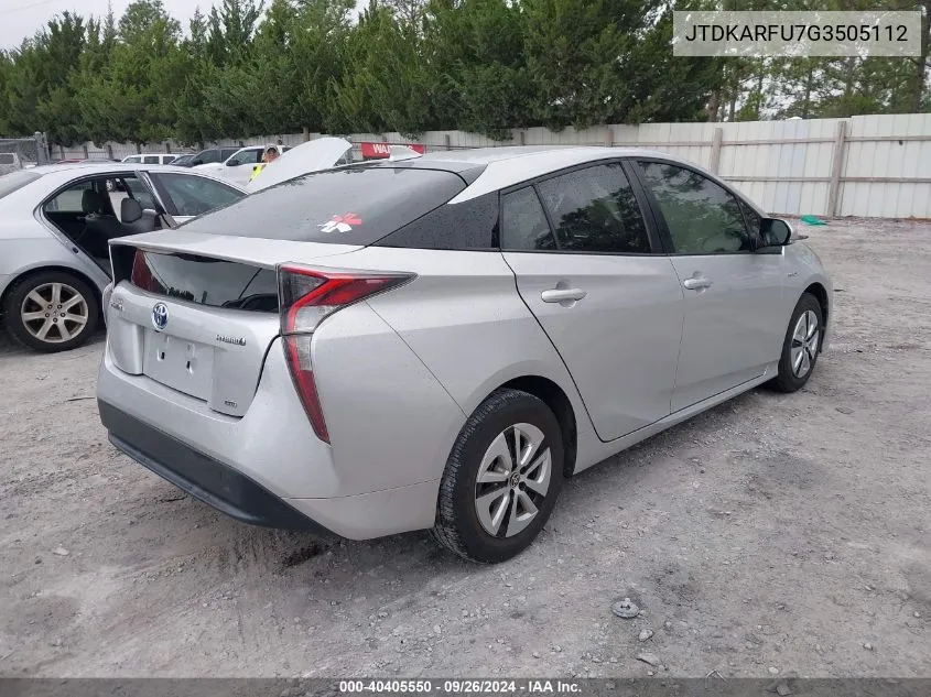 2016 Toyota Prius VIN: JTDKARFU7G3505112 Lot: 40405550