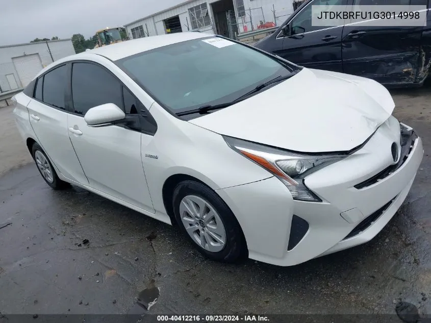 2016 Toyota Prius Two VIN: JTDKBRFU1G3014998 Lot: 40412216