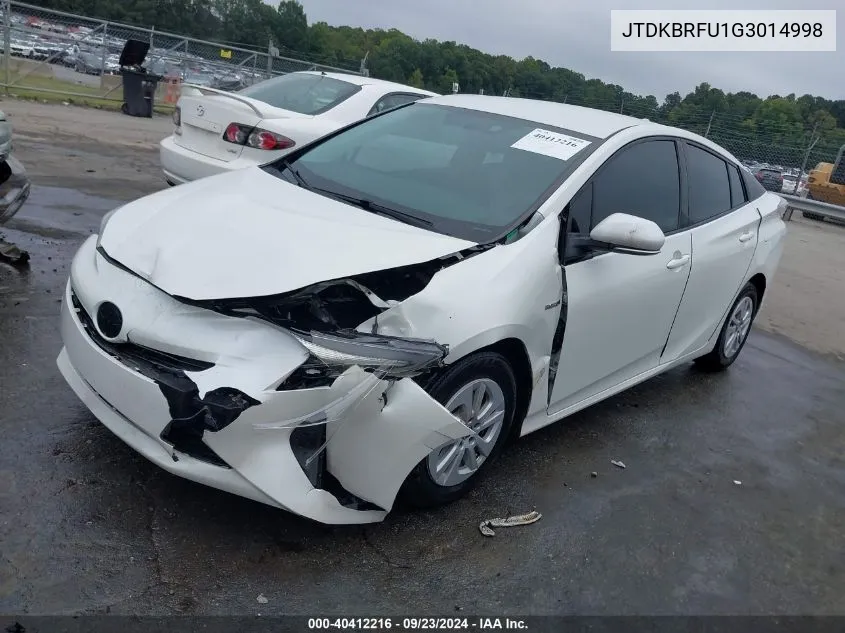 JTDKBRFU1G3014998 2016 Toyota Prius Two