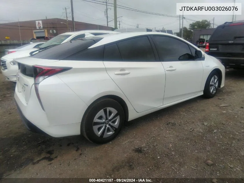 2016 Toyota Prius Three VIN: JTDKARFU0G3026076 Lot: 40421157