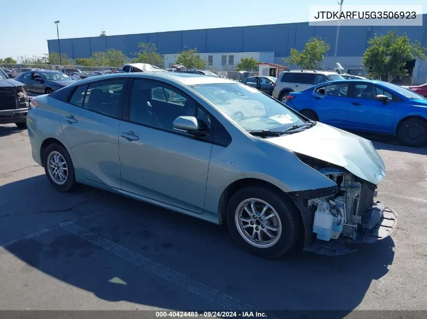 2016 Toyota Prius Four VIN: JTDKARFU5G3506923 Lot: 40424483