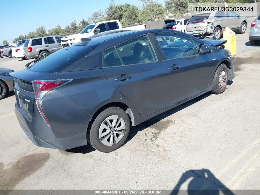 2016 Toyota Prius Four VIN: JTDKARFU3G3029344 Lot: 40448381