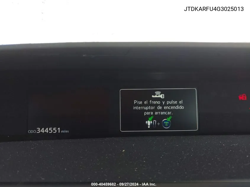 JTDKARFU4G3025013 2016 Toyota Prius Two Eco