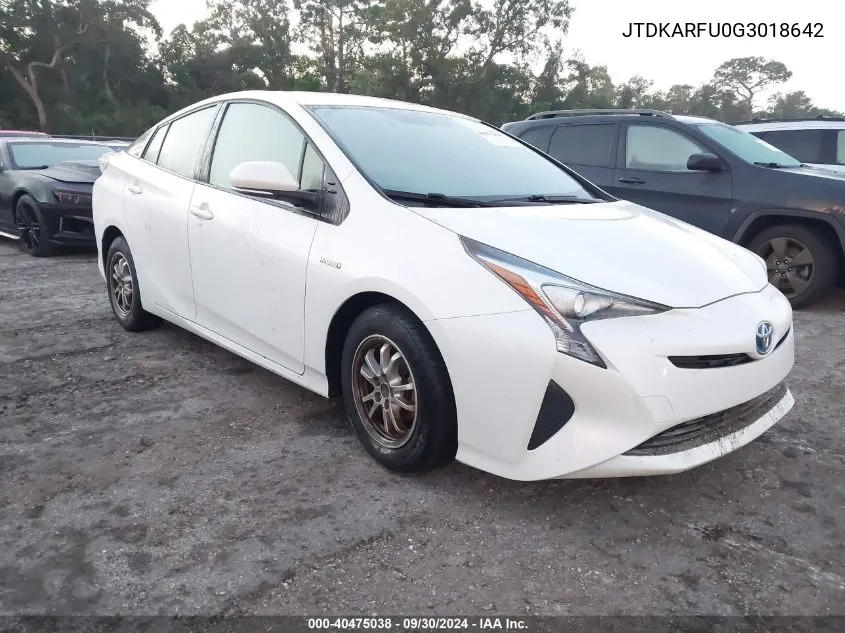 2016 Toyota Prius Four VIN: JTDKARFU0G3018642 Lot: 40475038