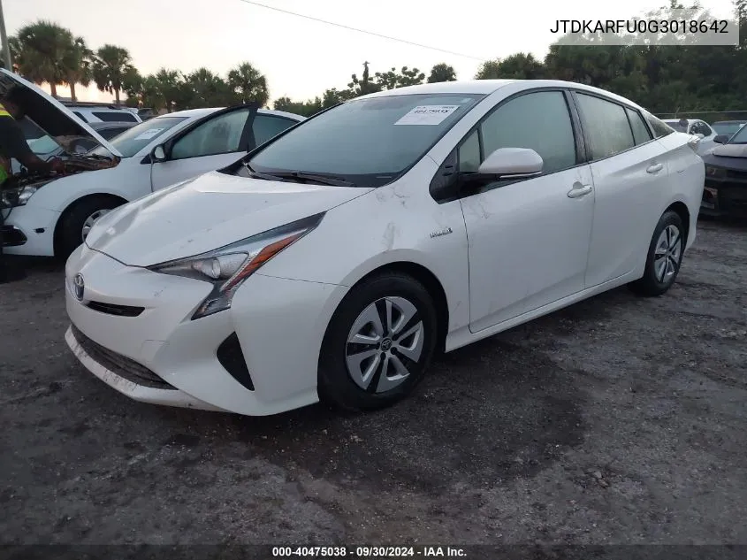 2016 Toyota Prius Four VIN: JTDKARFU0G3018642 Lot: 40475038