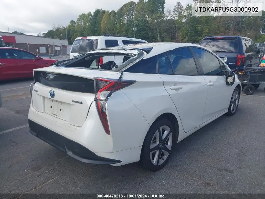 2016 Toyota Prius VIN: JTDKARFU9G3000902 Lot: 40478218