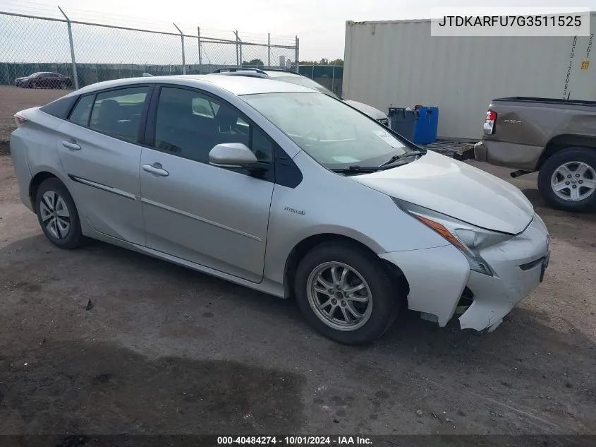 JTDKARFU7G3511525 2016 Toyota Prius Two Eco