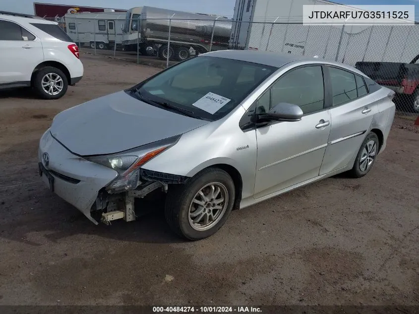 JTDKARFU7G3511525 2016 Toyota Prius Two Eco