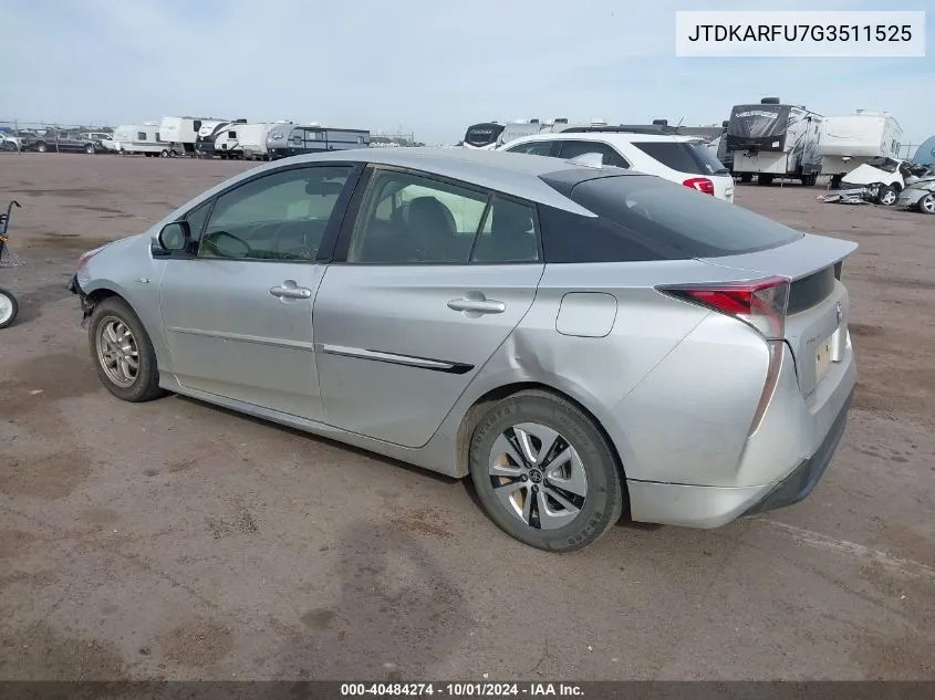 JTDKARFU7G3511525 2016 Toyota Prius Two Eco