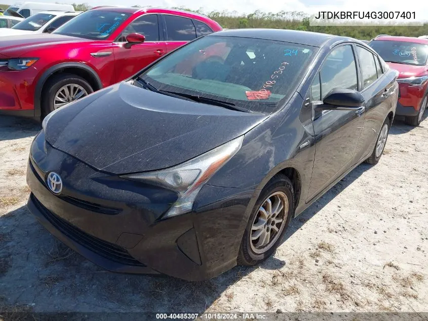 2016 Toyota Prius Two VIN: JTDKBRFU4G3007401 Lot: 40485307