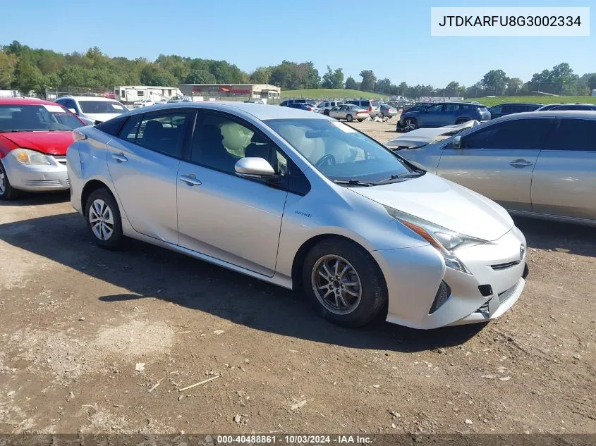 2016 Toyota Prius Three VIN: JTDKARFU8G3002334 Lot: 40488861