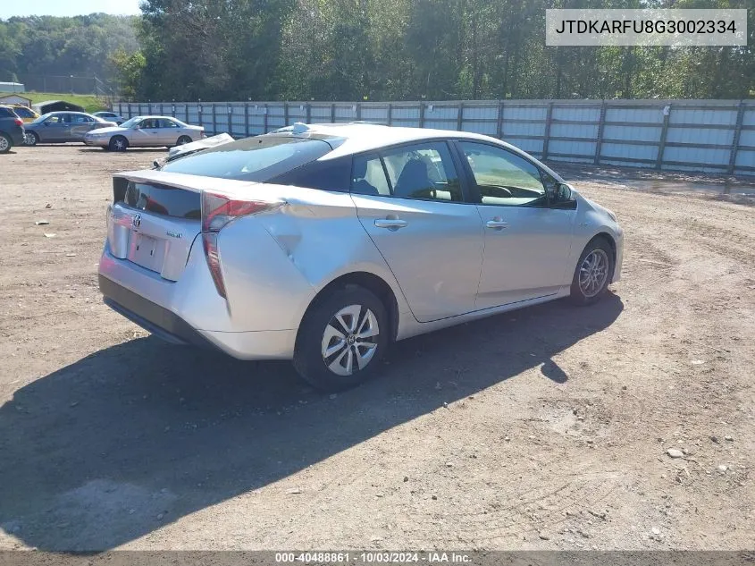 2016 Toyota Prius Three VIN: JTDKARFU8G3002334 Lot: 40488861