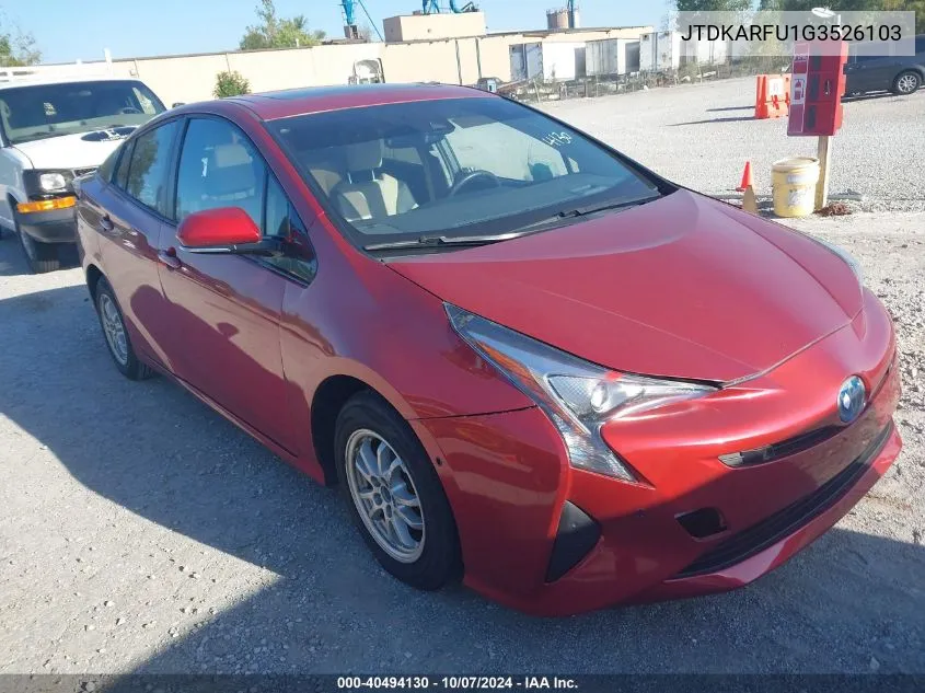 2016 Toyota Prius Four VIN: JTDKARFU1G3526103 Lot: 40494130