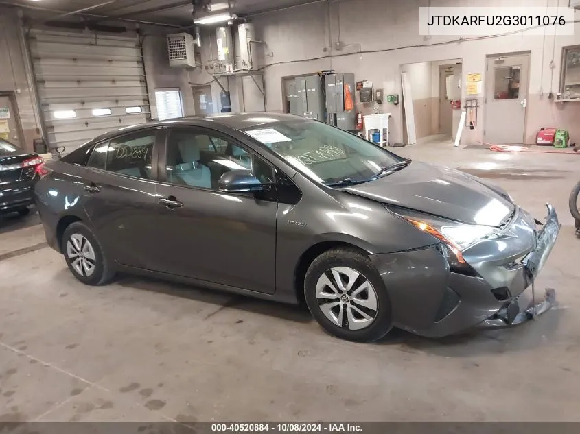 2016 Toyota Prius VIN: JTDKARFU2G3011076 Lot: 40520884