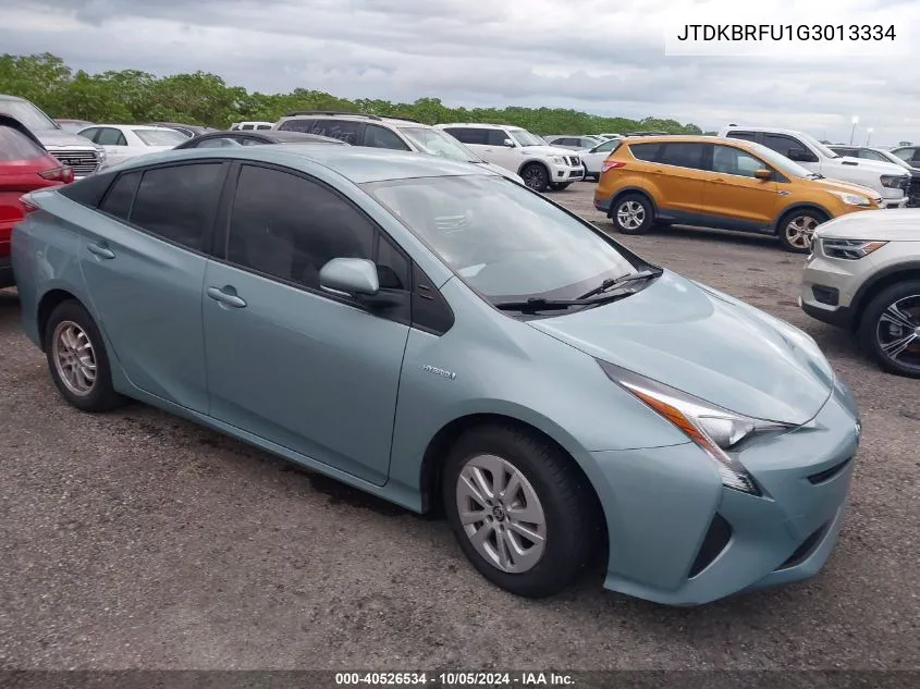 2016 Toyota Prius VIN: JTDKBRFU1G3013334 Lot: 40526534