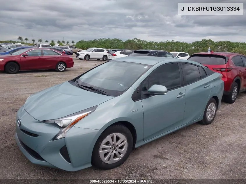 2016 Toyota Prius VIN: JTDKBRFU1G3013334 Lot: 40526534