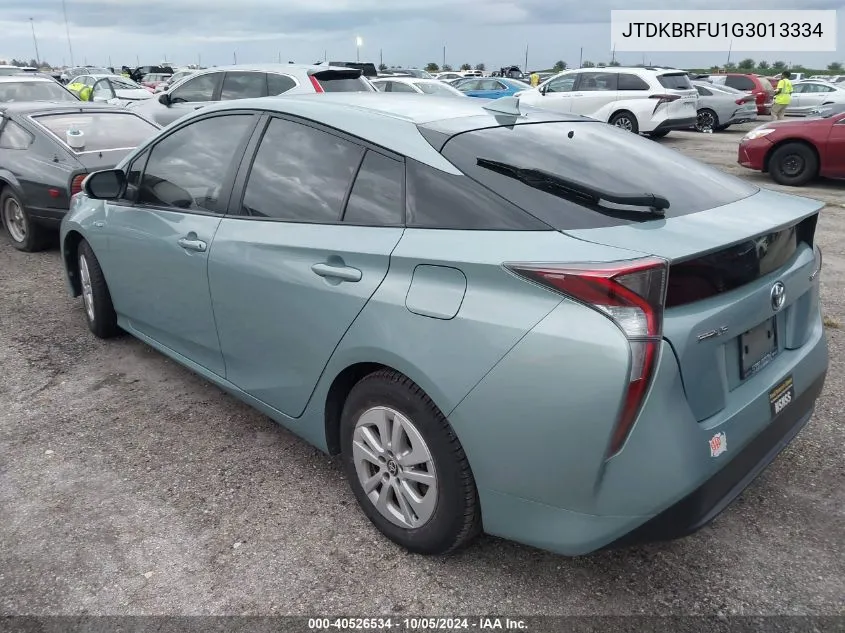 2016 Toyota Prius VIN: JTDKBRFU1G3013334 Lot: 40526534