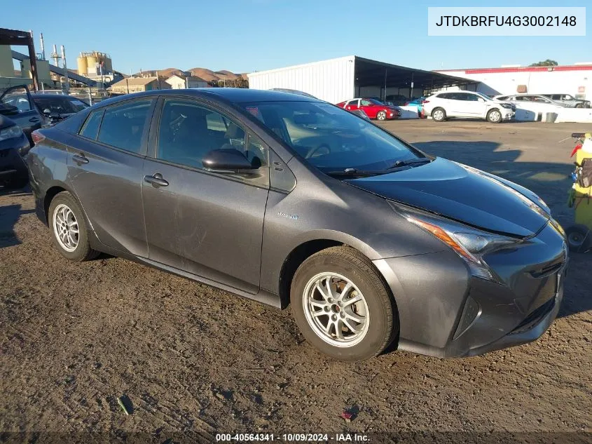 2016 Toyota Prius Two VIN: JTDKBRFU4G3002148 Lot: 40564341