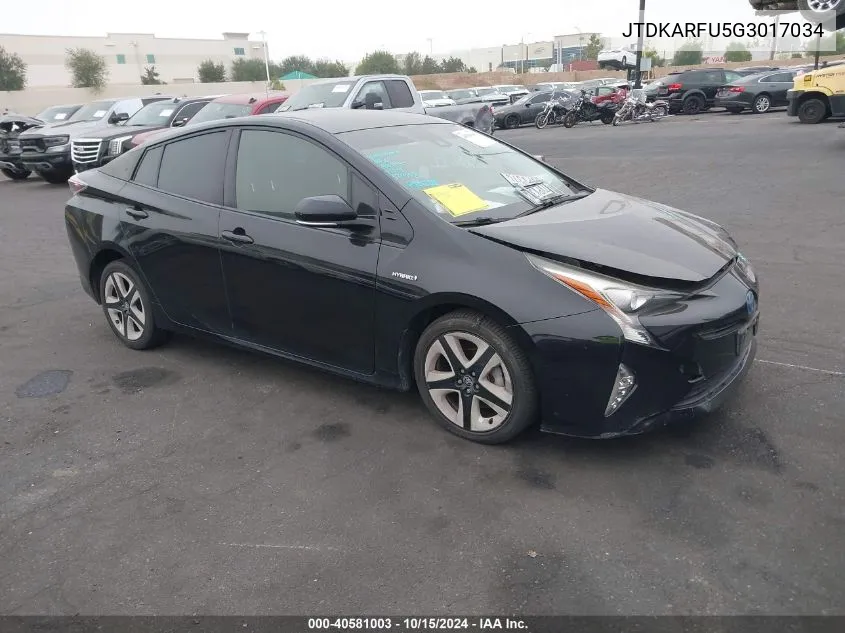 2016 Toyota Prius Three Touring VIN: JTDKARFU5G3017034 Lot: 40581003