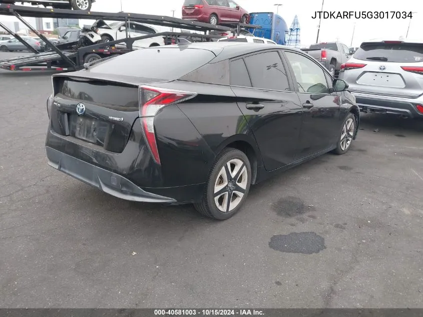 2016 Toyota Prius Three Touring VIN: JTDKARFU5G3017034 Lot: 40581003