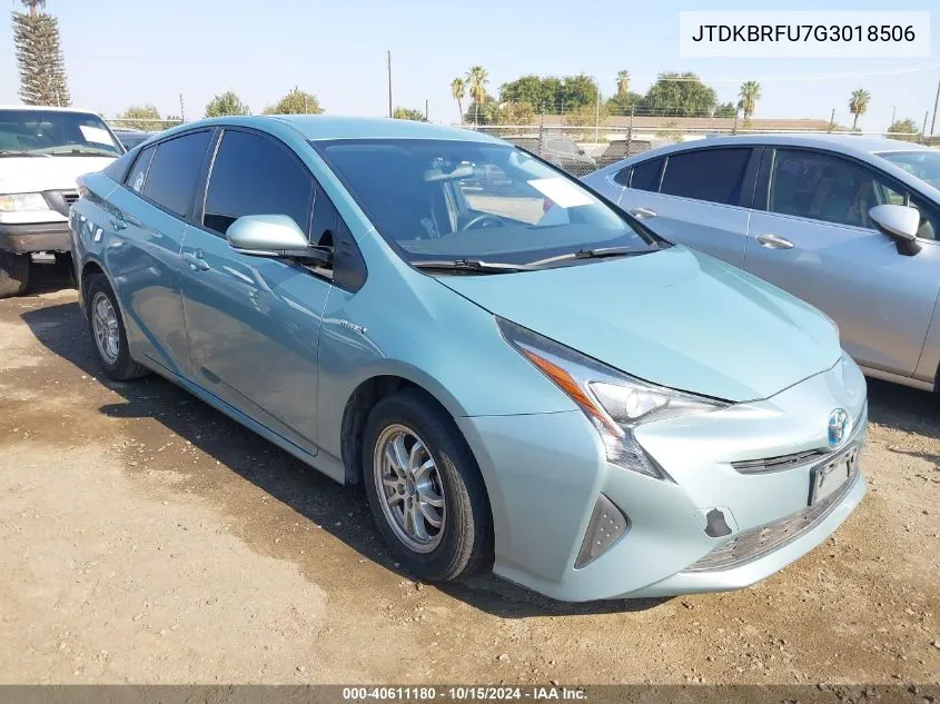 2016 Toyota Prius Two VIN: JTDKBRFU7G3018506 Lot: 40611180