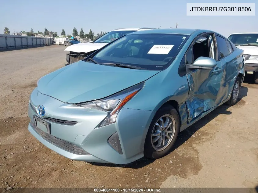 2016 Toyota Prius Two VIN: JTDKBRFU7G3018506 Lot: 40611180