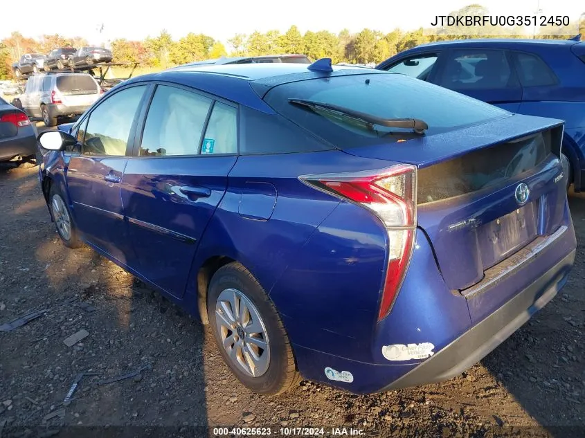 2016 Toyota Prius Two VIN: JTDKBRFU0G3512450 Lot: 40625623