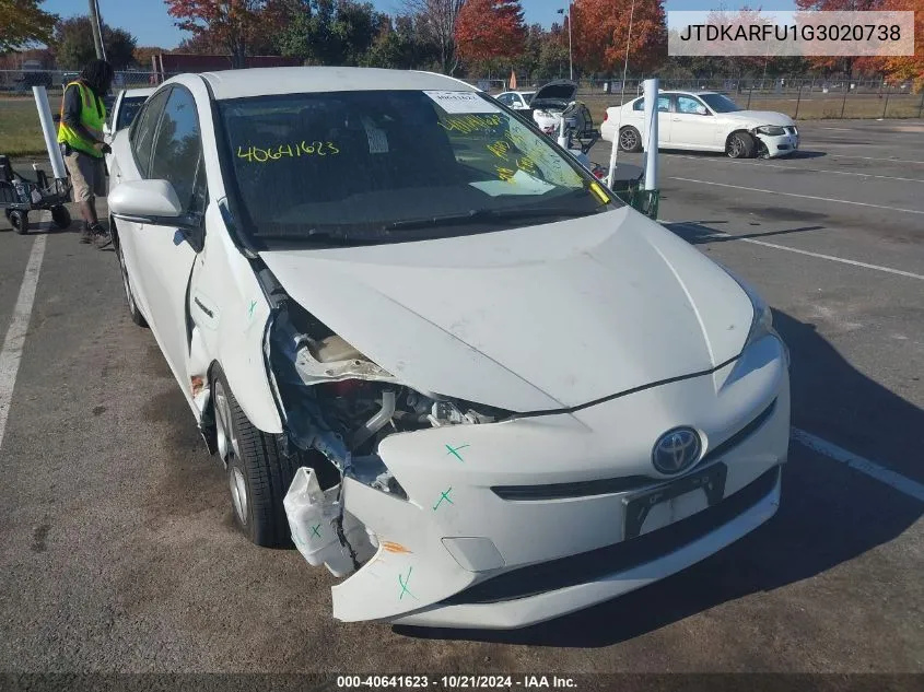 2016 Toyota Prius Three Touring VIN: JTDKARFU1G3020738 Lot: 40641623