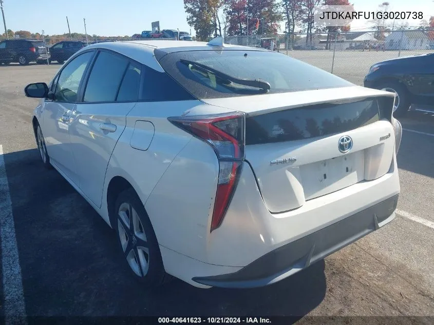 2016 Toyota Prius Three Touring VIN: JTDKARFU1G3020738 Lot: 40641623