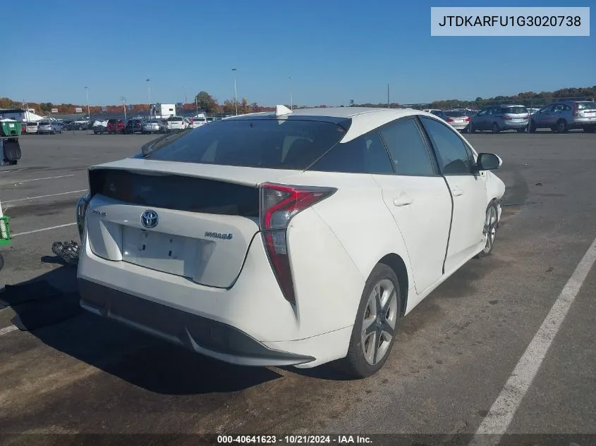 2016 Toyota Prius Three Touring VIN: JTDKARFU1G3020738 Lot: 40641623