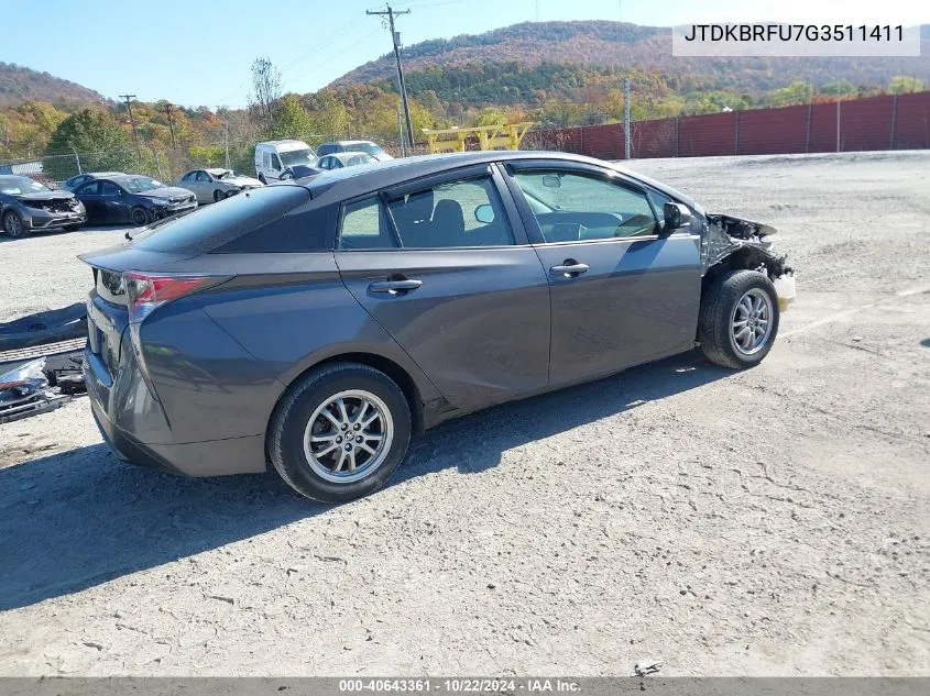 2016 Toyota Prius Two VIN: JTDKBRFU7G3511411 Lot: 40643361