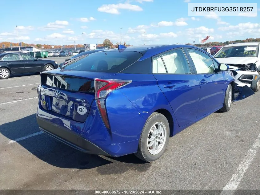 2016 Toyota Prius Two VIN: JTDKBRFU3G3518257 Lot: 40660572