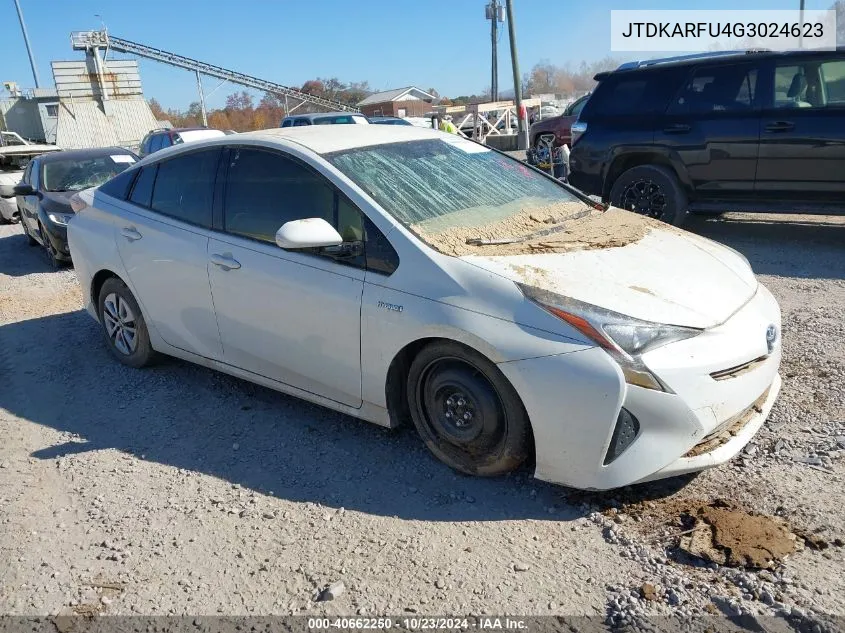 2016 Toyota Prius Three VIN: JTDKARFU4G3024623 Lot: 40662250