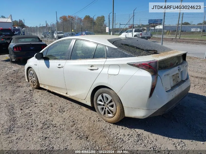 2016 Toyota Prius Three VIN: JTDKARFU4G3024623 Lot: 40662250