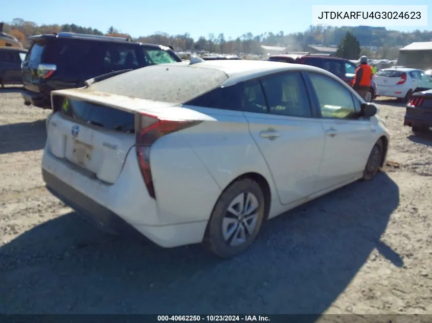 2016 Toyota Prius Three VIN: JTDKARFU4G3024623 Lot: 40662250