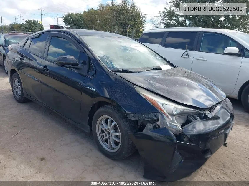 2016 Toyota Prius Two VIN: JTDKBRFU0G3523500 Lot: 40667330