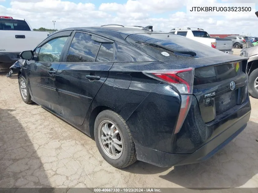 2016 Toyota Prius Two VIN: JTDKBRFU0G3523500 Lot: 40667330