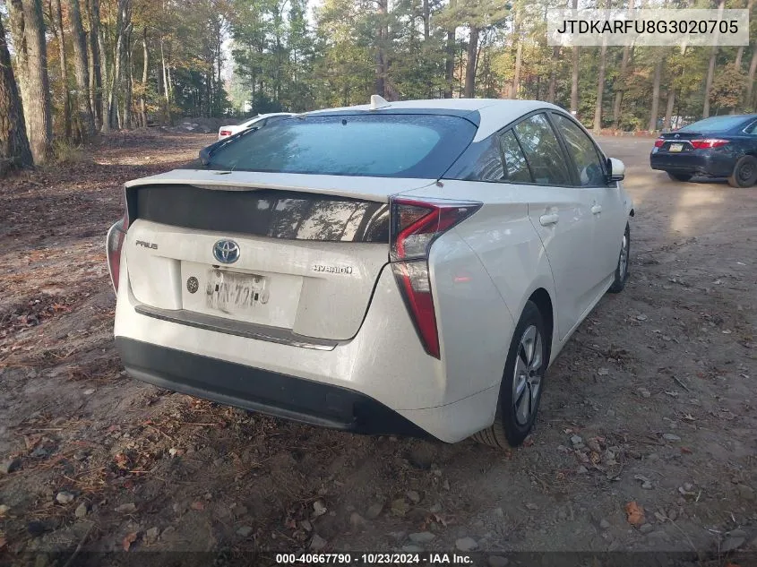 2016 Toyota Prius Four VIN: JTDKARFU8G3020705 Lot: 40667790