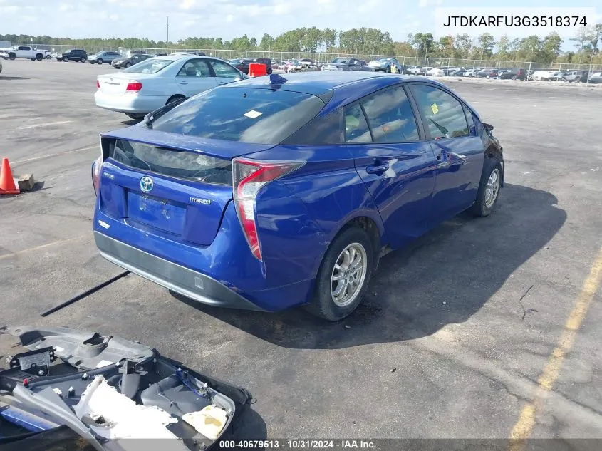 JTDKARFU3G3518374 2016 Toyota Prius Three