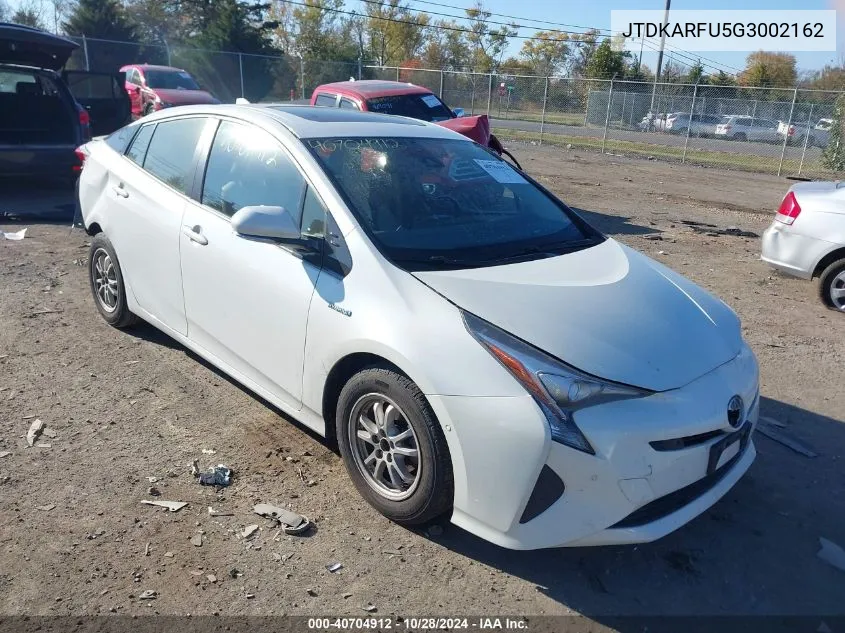 2016 Toyota Prius VIN: JTDKARFU5G3002162 Lot: 40704912