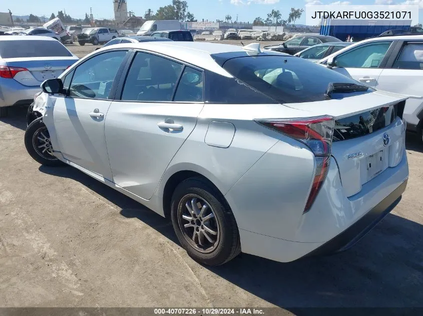 JTDKARFU0G3521071 2016 Toyota Prius Four