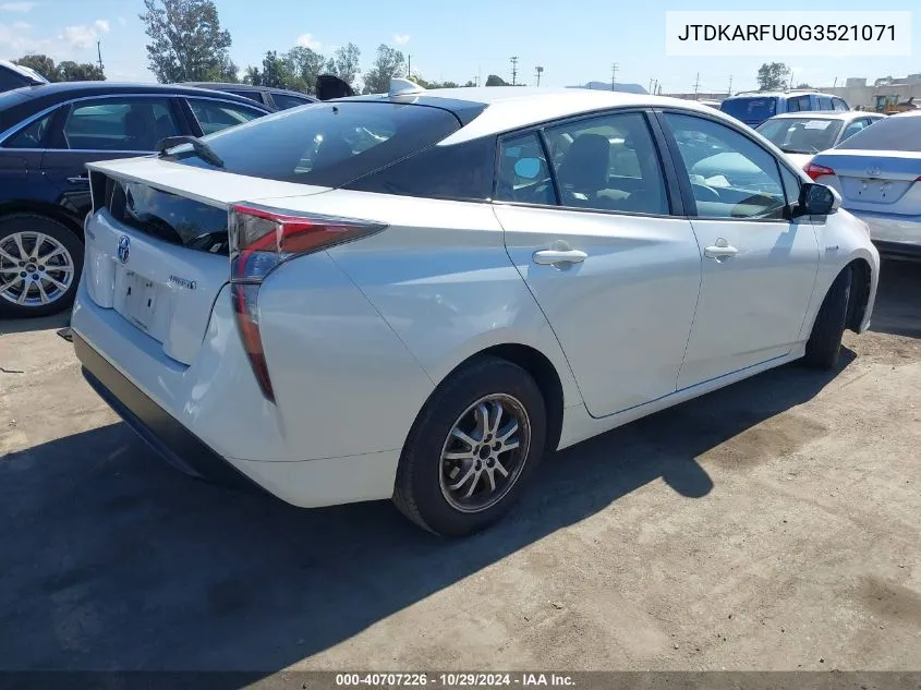 JTDKARFU0G3521071 2016 Toyota Prius Four