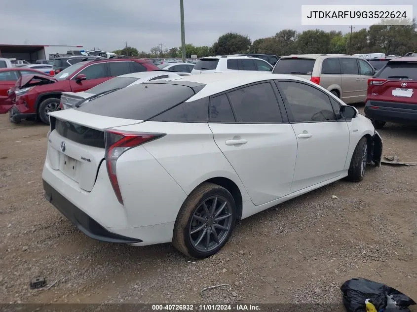 2016 Toyota Prius Three Touring VIN: JTDKARFU9G3522624 Lot: 40726932