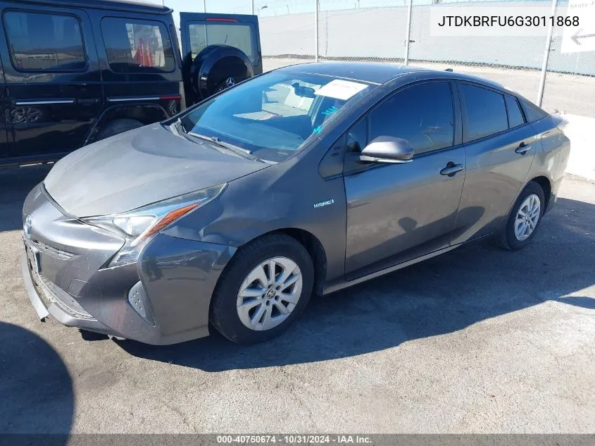 JTDKBRFU6G3011868 2016 Toyota Prius Two